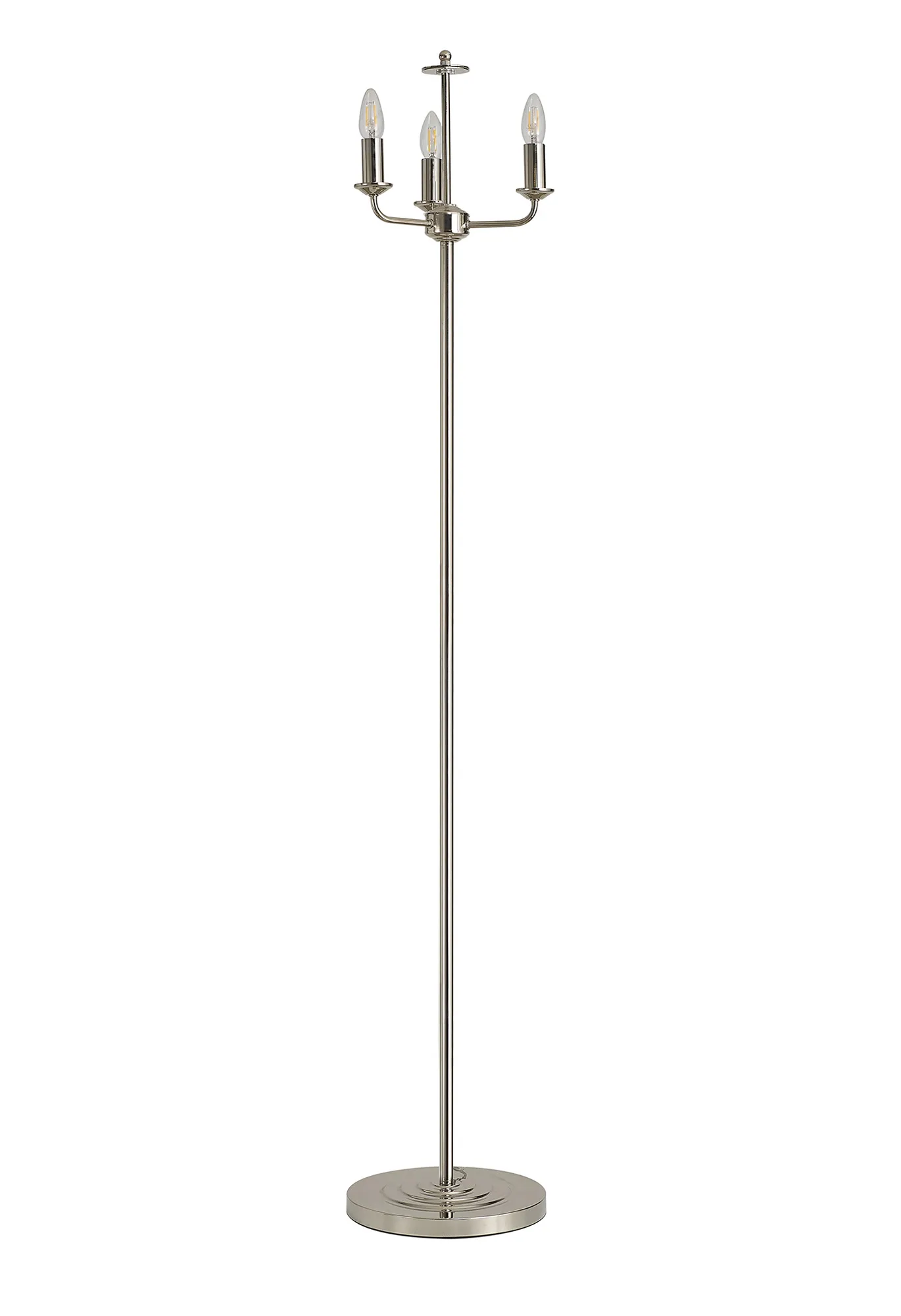 Banyan 45cm 3 Light Floor Lamp Polished Nickel, Grey DK0882  Deco Banyan PN GR